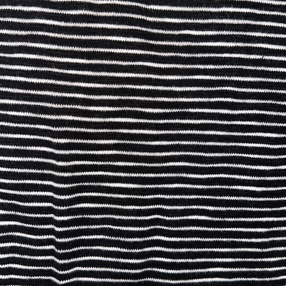 T‎ by Talbots ruched back sleeveless 100% cotton striped tee top black white XL - Picture 4 of 7
